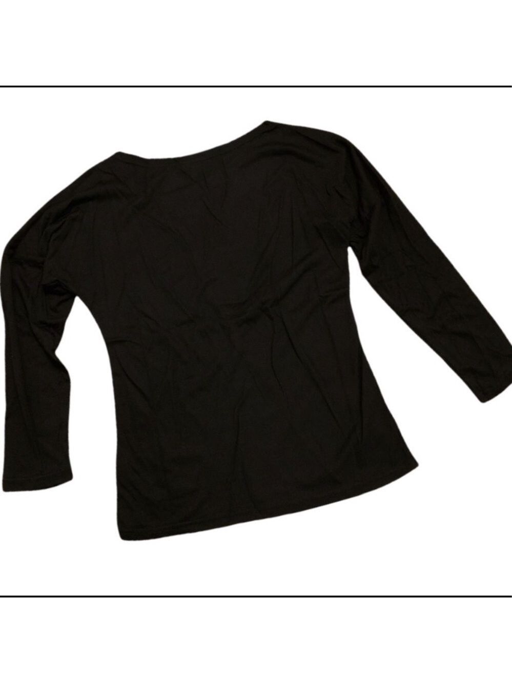 Neutral Color Block Geometric Long Sleeve Top Asymmetrical Neck - Picture 6 of 12